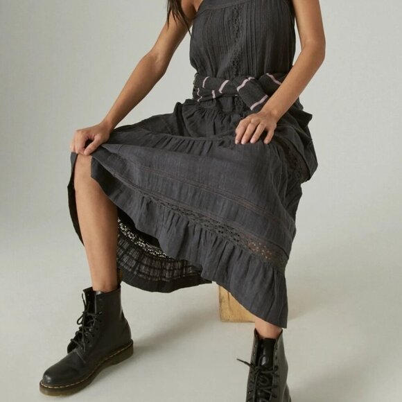 Lucky Brand Tiered Ruffle Maxi Dress   Cotton - Picture 7 of 16
